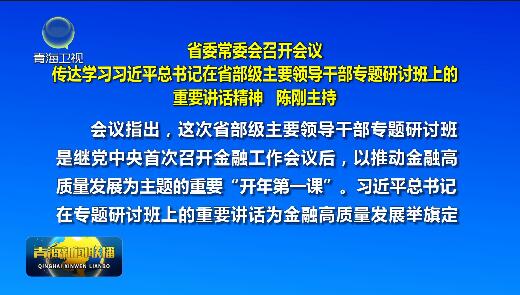 省委常委會召開會議傳達學習習近平總書記在省部級主要領導干部專題研討班上的重要講話精神陳剛主持