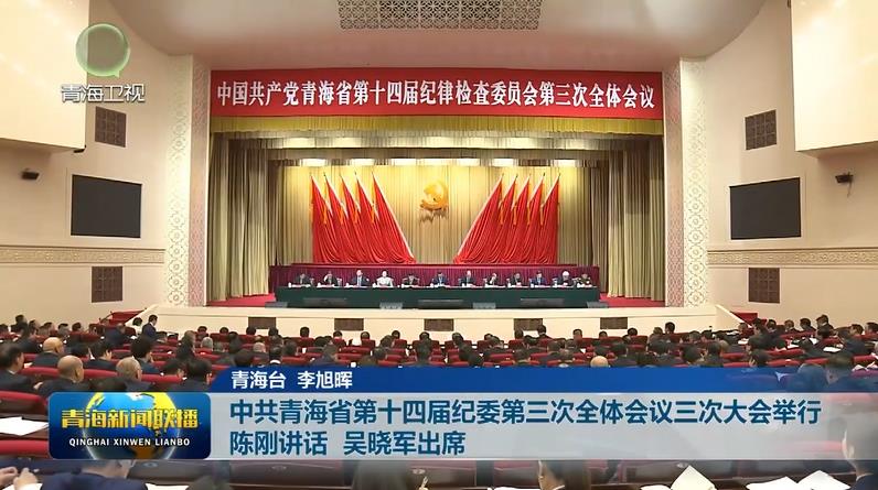 中共青海省第十四屆紀委第三次全體會議三次大會舉行 陳剛講話 吳曉軍出席