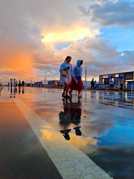 天空之鏡晚霞茶卡鹽南湖 攝影:王生榮 (6)_副本