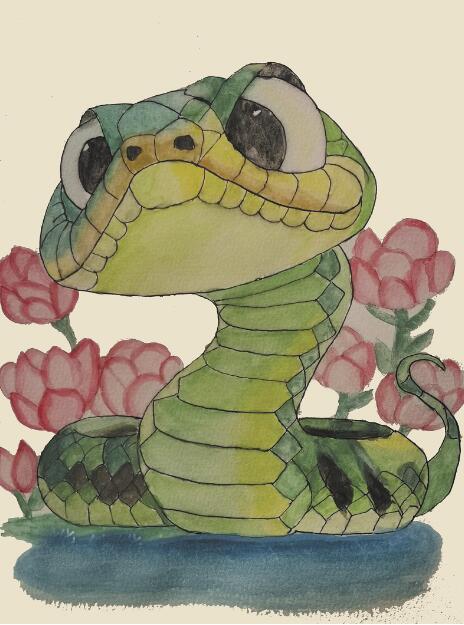 《荷氣祥蛇》 白佳燁(學生) 繪